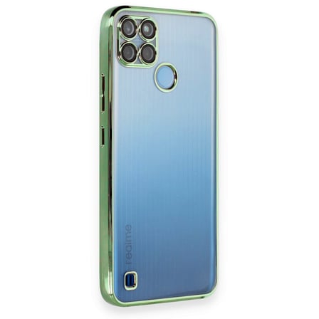 Realme C21Y Kılıf Kamera Lens Korumalı Parlak Silikon Kapak RYC/Razer Lens - Yeşil