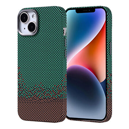 iPhone 14 Kılıf Magsafe Destekli Ultra İnce Karbon Fiber Desenli Slimfiber Premium Kapak