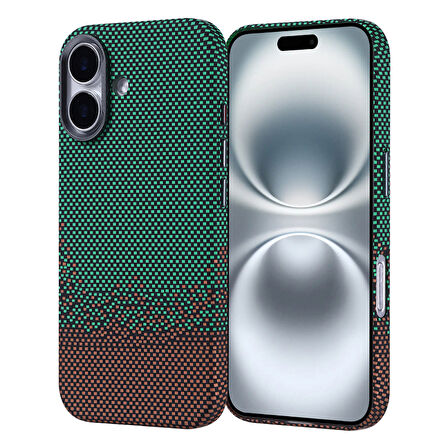 iPhone 16 Kılıf Magsafe Destekli Ultra İnce Karbon Fiber Desenli Slimfiber Premium Kapak