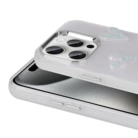 iPhone 15 Plus Kılıf Şeffaf Kabartma Figürlü Mimmy Silikon Kapak
