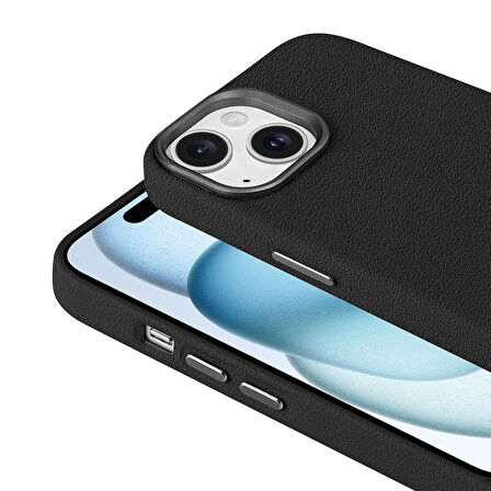 iPhone 15 Pro Kılıf Magsafe Özellikli PU Deri Adora Premium Kapak