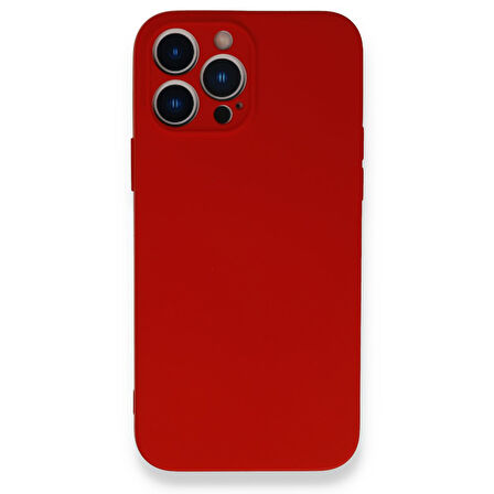 iPhone 13 Pro Max Kılıf İçi Kadife Kaplı Nano Silikon Kapak - Kırmızı