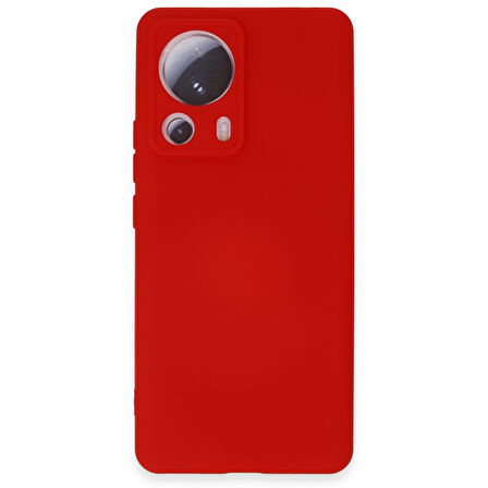Xiaomi Mi 13 Lite Kılıf İçi Kadife Kaplı Nano Silikon Kapak - Kırmızı