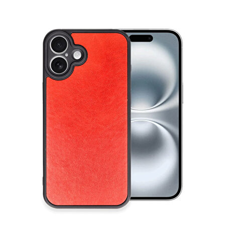 iPhone 16 Kılıf Şık Görünümlü Deri Kapak RYC/Aras Deri