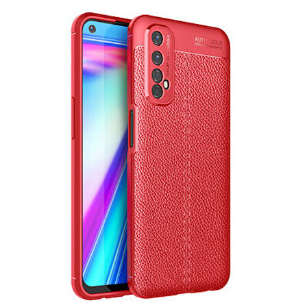 Realme 7 Kılıf Deri Desenli ve Esnek Yapılı Sağlam Derry Silikon Kılıf