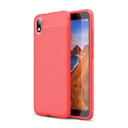 Redmi 7A Kılıf Deri Silikon Yüzeyli Yüksek Kaliteli Sİlikondan Üretilmiş Premium Silikon Kapak RYC/Niss