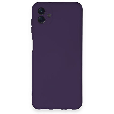 Samsung Galaxy A04 Kılıf İçi Kadife Kaplı Nano Silikon Kapak - Mor