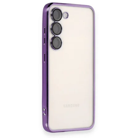 Samsung Galaxy S24 Plus Kılıf Kamera Lens Korumalı Razer Lens Silikon Kapak - Mor
