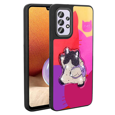 Galaxy A32 4G Kılıf Kabartma Parlak Figürlü Şık Anylove Premium Silikon Kapak