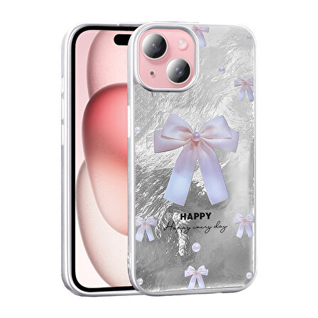 iPhone 15 Kılıf Desen Detaylı Şık Mep Premium Silikon Kapak