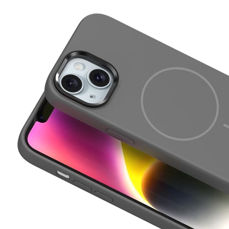 iPhone 14 Kılıf M-Safe Şarj Özellikli ve Metal Kamera Çerçeveli Edi Premium Silikon Kapak