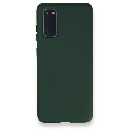 Samsung Galaxy S20 Kılıf İçi Kadife Kaplı Nano Silikon Kapak - Koyu Yeşil