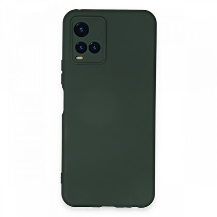 Vivo Y21 Kılıf İçi Kadife Kaplı Nano Silikon Kapak - Koyu Yeşil