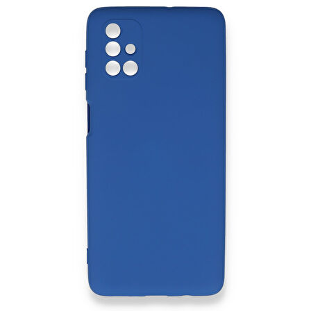 Samsung Galaxy M51 Kılıf İçi Kadife Kaplı Nano Silikon Kapak - Mavi