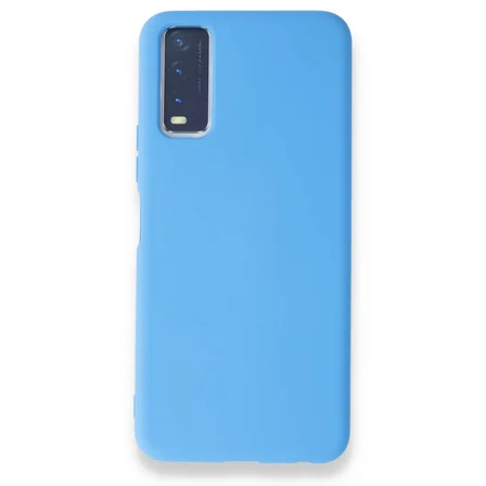 Vivo Y20 Kılıf İçi Kadife Kaplı Nano Silikon Kapak - Mavi