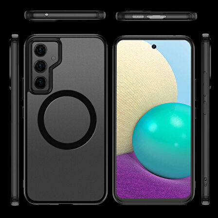 iPhone 15 Kılıf Şık Tasarımlı Wireless Şarj Özellikli Flet Magsafe Kapak