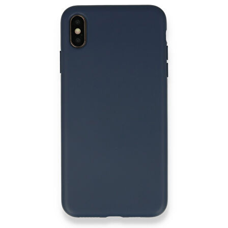 iPhone XS Max Kılıf İçi Kadife Kaplı Nano Silikon Kapak - Lacivert