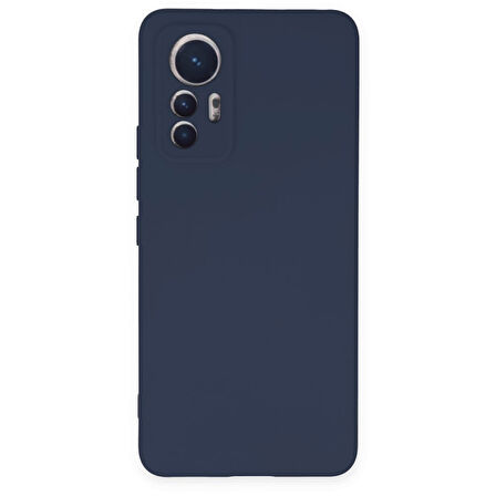 Xiaomi Mi 12 Lite Kılıf İçi Kadife Kaplı Nano Silikon Kapak - Lacivert