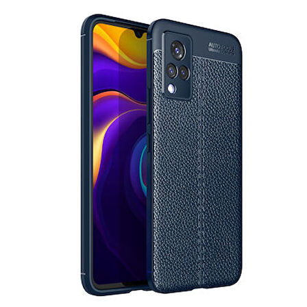 Vivo V21 Kılıf Deri Desenli ve Esnek Yapılı Sağlam Derry Silikon Kılıf