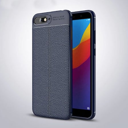 Huawei Y6 2018 Kılıf Deri Silikon Yüzeyli Yüksek Kaliteli Sİlikondan Üretilmiş Premium Silikon Kapak RYC/Niss