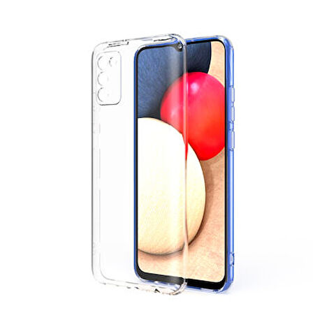 Samsung Galaxy A02S Kılıf Kamera Korumalı Şeffaf Onyx TPU Süper Silikon Kapak