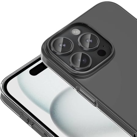 iPhone 15 Kılıf Sert Yapılı Şeffaf Farlas Silikon Kapak