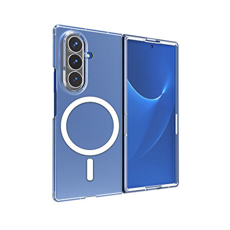 Galaxy Z Fold 6 Kılıf Magsafeli Şeffaf Zyla Pc Sert Silikon Kapak