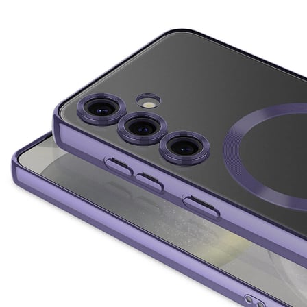Samsung Galaxy S24 Kılıf Kamera Korumalı ve Magsafe Halkalı Shiny Premium Parlak Silikon Kapak