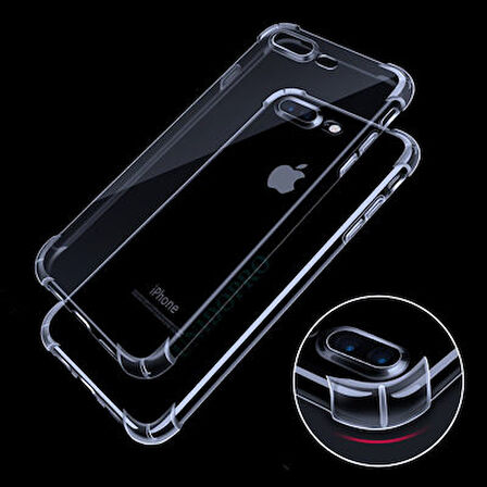 iPhone 7 Plus Kılıf Köşe Korumalı Şeffaf Jelly Premium Silikon Kapak