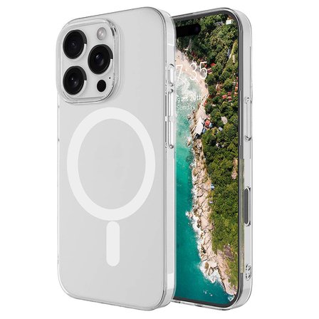 iPhone 12 Pro Max Kılıf Magsafe Şarj Özellikli Şeffaf Kamera Çerçeveli Porto Kapak