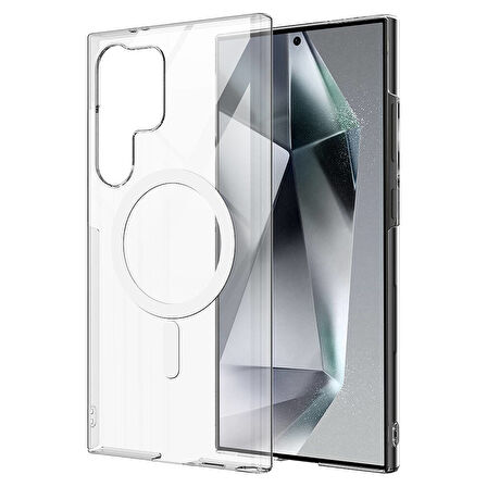 Galaxy Z Fold 6 Kılıf Magsafe Özellikli Şeffaf Sert Premiumn TPU Silikon Kapak RYC/Porto