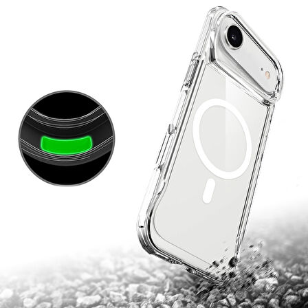 iPhone 15 Kılıf Magsafe Özellikli Tam Koruma Sağlayan Şeffaf Zeptra Premium Sert Silikon Kapak