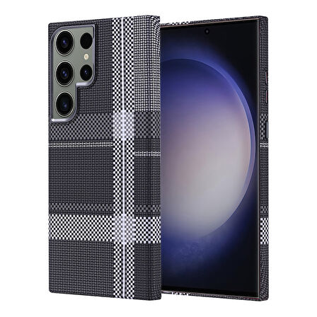 Galaxy S23 Ultra Kılıf Magsafe Destekli Ultra İnce Karbon Fiber Desenli Slimfiber Premium Kapak