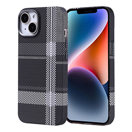 iPhone 13 Kılıf Magsafe Destekli Ultra İnce Karbon Fiber Desenli Slimfiber Premium Kapak