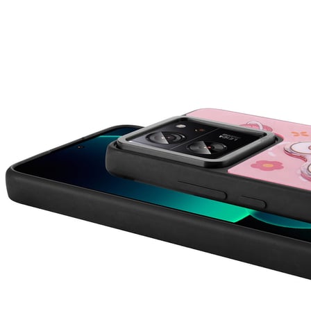 iPhone 15 Pro Kılıf Şirin Hayvan Figürlü ve Simli Sert Silikon Kapak Royal Case/Amas