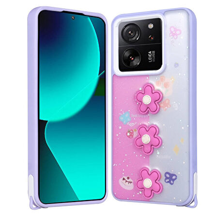 Xiaomi Mi 13T Kılıf Figürlü ve İnce Simli Şık Mellila Premium Kapak