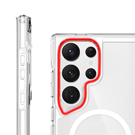 Apple İphone 14 Pro Kılıf Ultra Sert Magsafe Özellikli Şeffaf Premium Silikon Kapak RYC/Magsafe T-Max