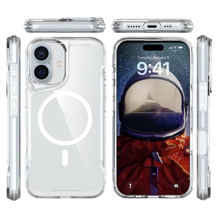 Apple İphone 15 Plus Kılıf Ultra Sert Magsafe Özellikli Şeffaf Premium Silikon Kapak RYC/Magsafe T-Max