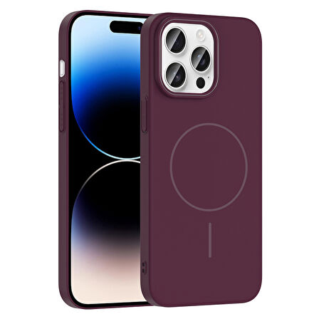 iPhone 14 Pro Max Kılıf Magsafe Özellikli ve Şık Tasarımlı Ruby Premium Silikon Kapak