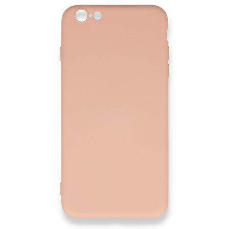 iPhone 6 Plus Kılıf İçi Kadife Kaplı Nano Silikon Kapak - Pudra