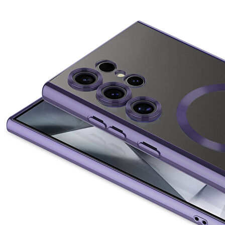 iPhone 13 Kılıf Kamera Korumalı ve Magsafe Halkalı Shiny Premium Parlak Silikon Kapak