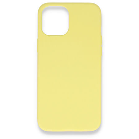 iPhone 12 Kılıf İçi Kadife Kaplı Nano Silikon Kapak - Sarı