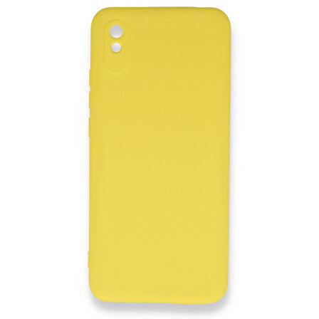 Redmi 9A Kılıf İçi Kadife Kaplı Nano Silikon Kapak - Sarı