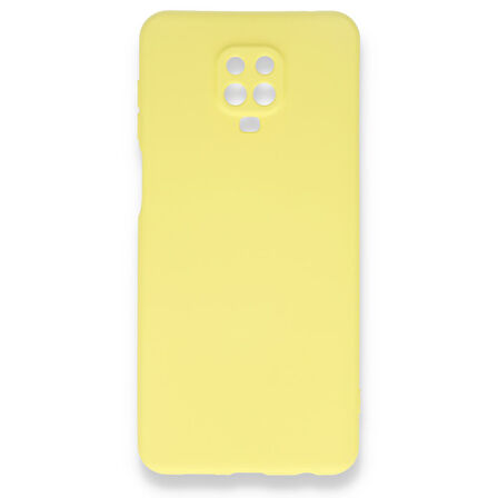 Redmi Note 9 Pro Kılıf İçi Kadife Kaplı Nano Silikon Kapak - Sarı