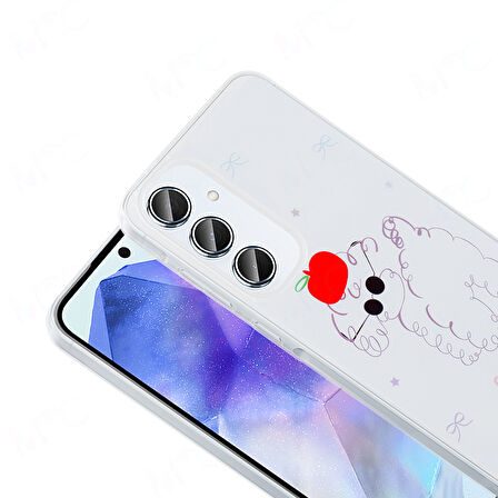 Galaxy A16 Kılıf Şeffaf Yapılı ve Figürlü Folk Premium Sert Silikon Kapak