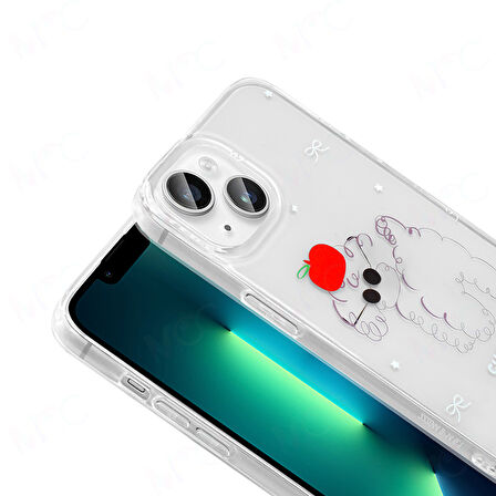 iPhone 14 Kılıf Şeffaf Yapılı ve Figürlü Folk Premium Sert Silikon Kapak