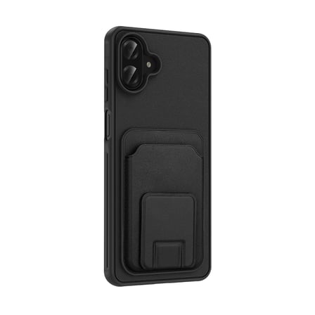 Samsung Galaxy A07 Kılıf Deri Dokulu ve Kartlıklı BiKart TPU Premium Kapak