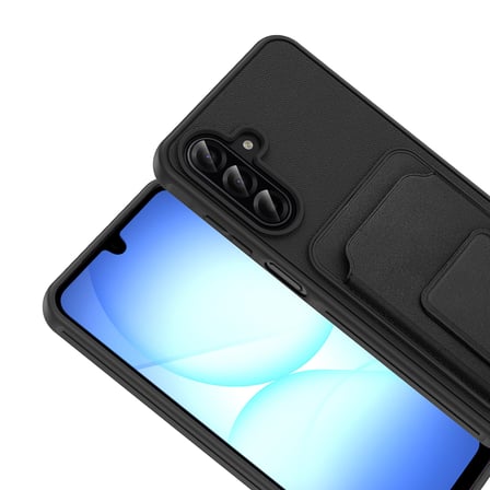 Samsung Galaxy A07 Kılıf Deri Dokulu ve Kartlıklı BiKart TPU Premium Kapak