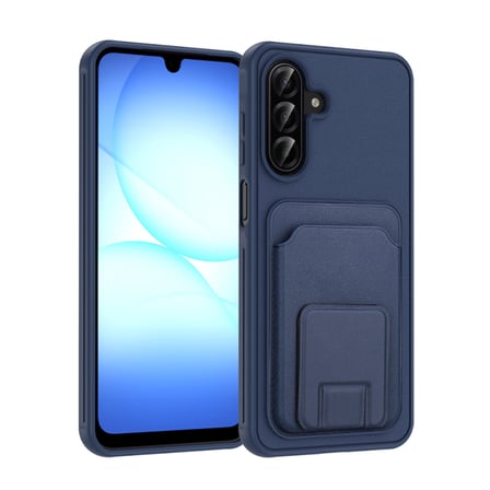 Samsung Galaxy A17 Kılıf Deri Dokulu ve Kartlıklı BiKart TPU Premium Kapak