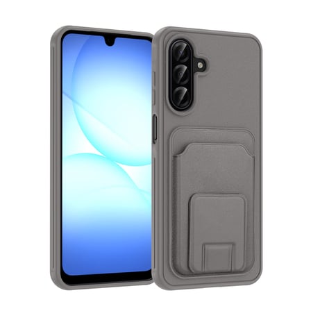 Samsung Galaxy A17 Kılıf Deri Dokulu ve Kartlıklı BiKart TPU Premium Kapak